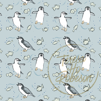 penguin fabric designed by Teresa Robeson
