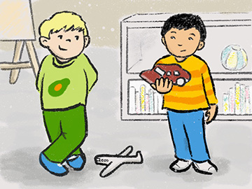 Two boys and their toys by Teresa Robeson