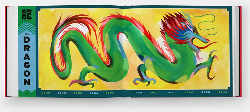 illustration for Animals of the Chinese Zodiac by Teresa Robenson, illustrated by Ping Zhu, published by Phaidon