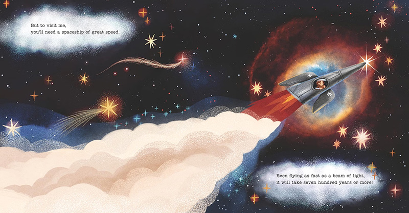 illustration by Diana Renzina from Clouds in Space, written by Teresa Robeson, published by MIT Kids Press